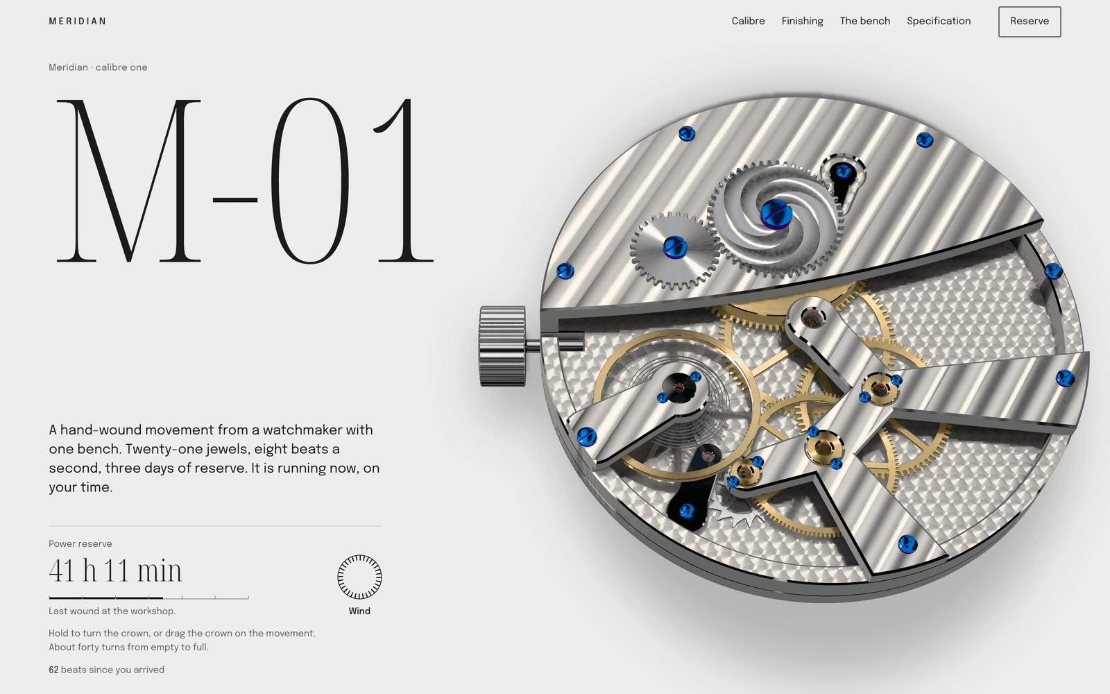 Meridian M-01, a showcase site made by the Laarpi team