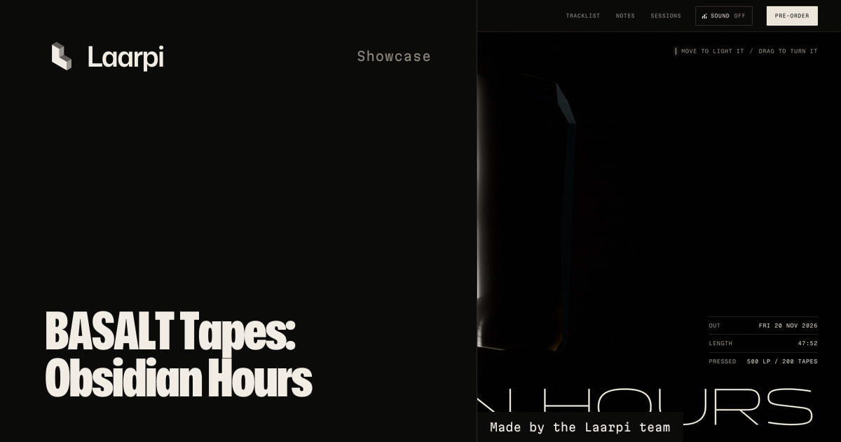 BASALT Tapes: a record label website example — Laarpi